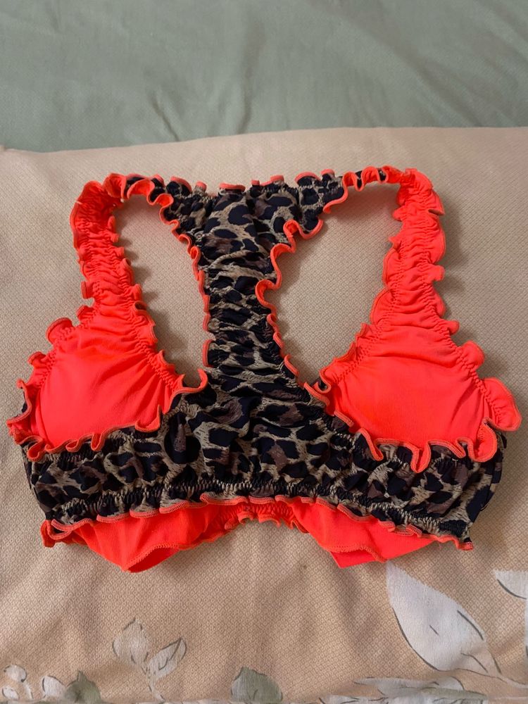 Leopard Print Bikini Top