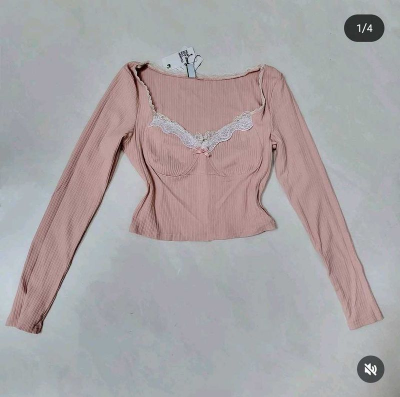 Newme Pink Lace Top