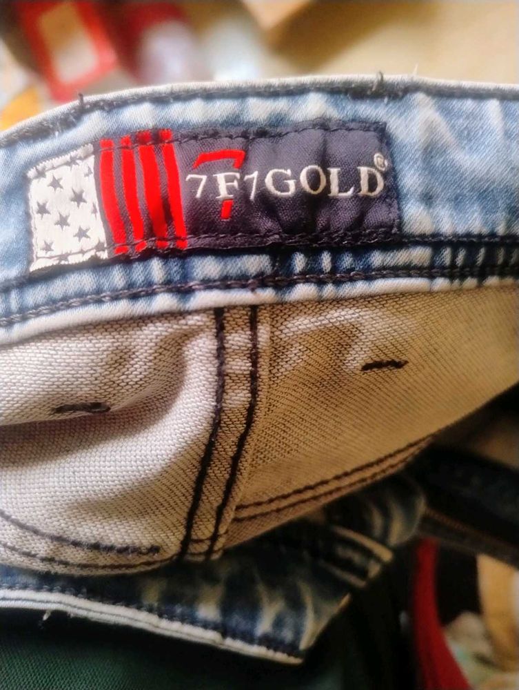 7F7 Gold Denim Jeans