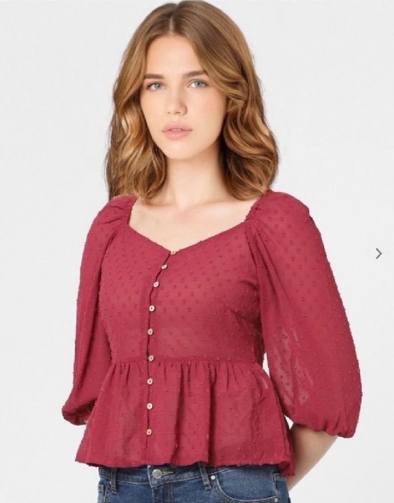 JDY BY ONLYSwiss-Dot Peplum Top