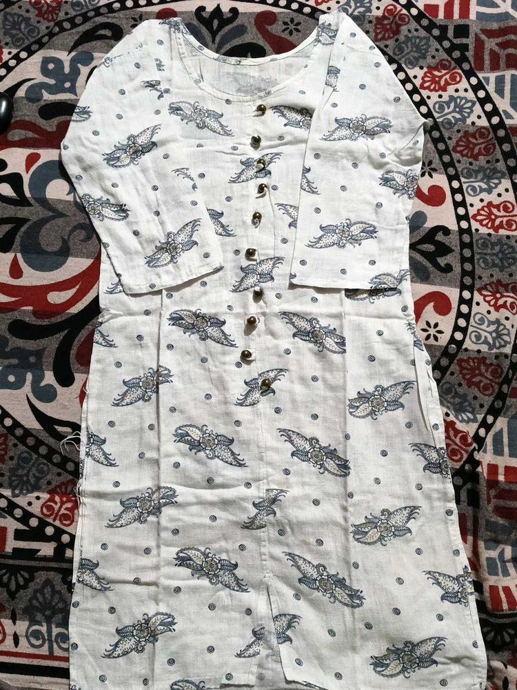 White Printed Kurta