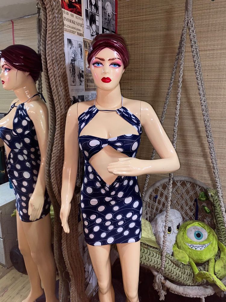 Polka Dot Cut-Out Mini Dress