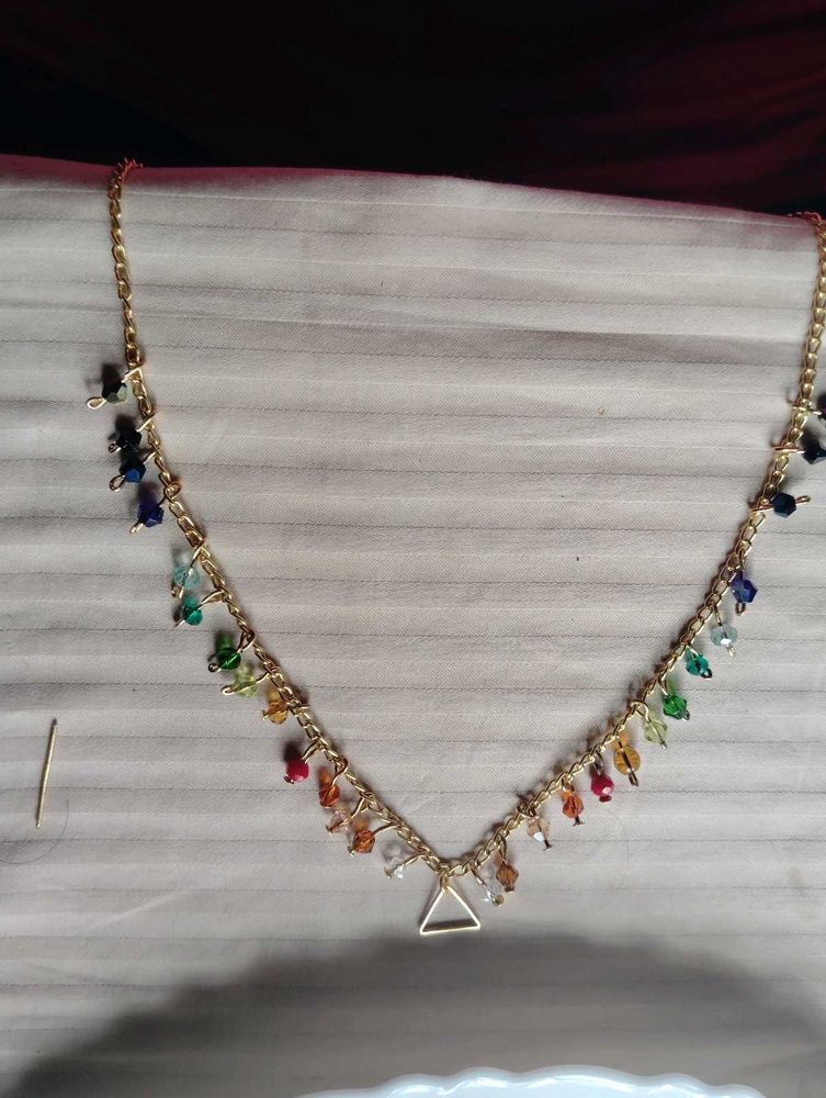Colorful Crystal Dangle Necklace