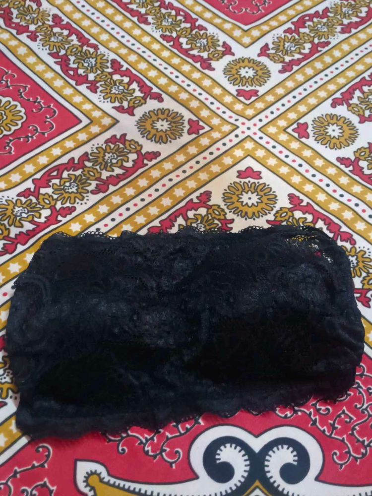 Lace Strapless Black Bra