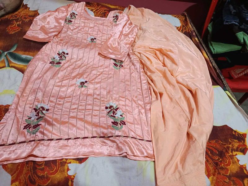 Peach Embroidered Salwar Suit