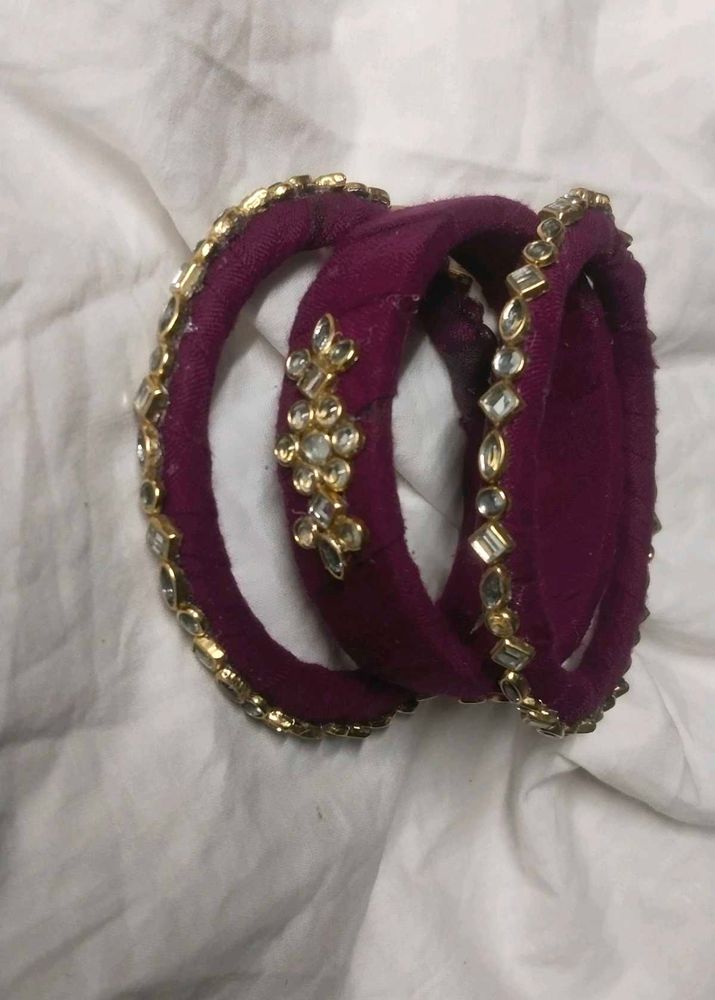 Elegant Handmade Purple Bangles