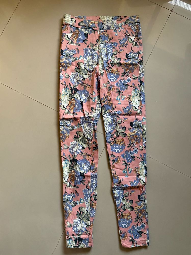 Floral Print Skinny Jeans