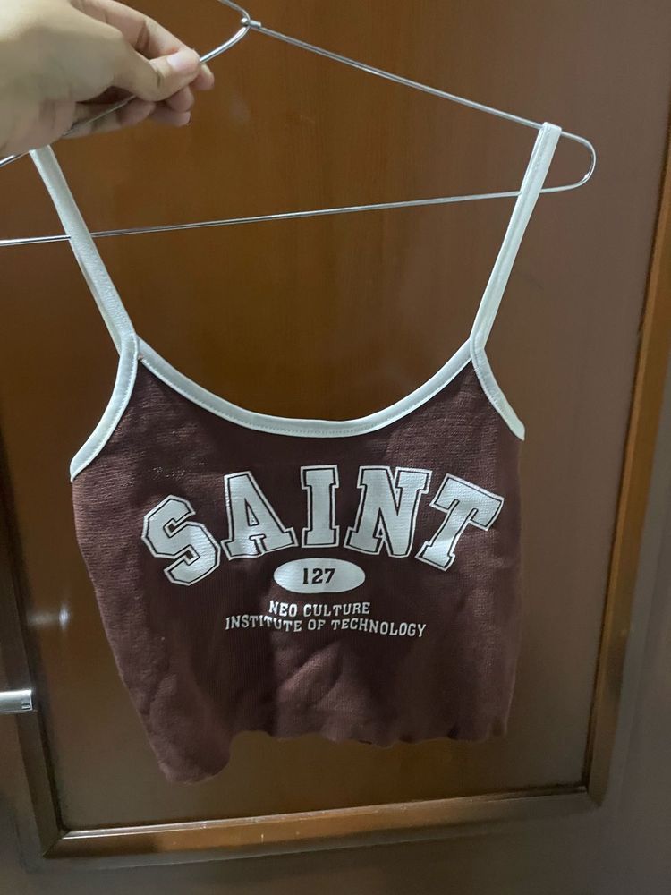 Brown Saint Crop Top