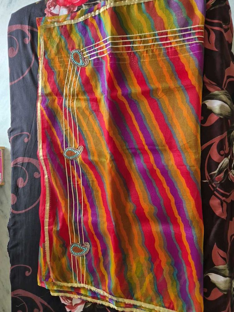 Striped Gota Patti Saree