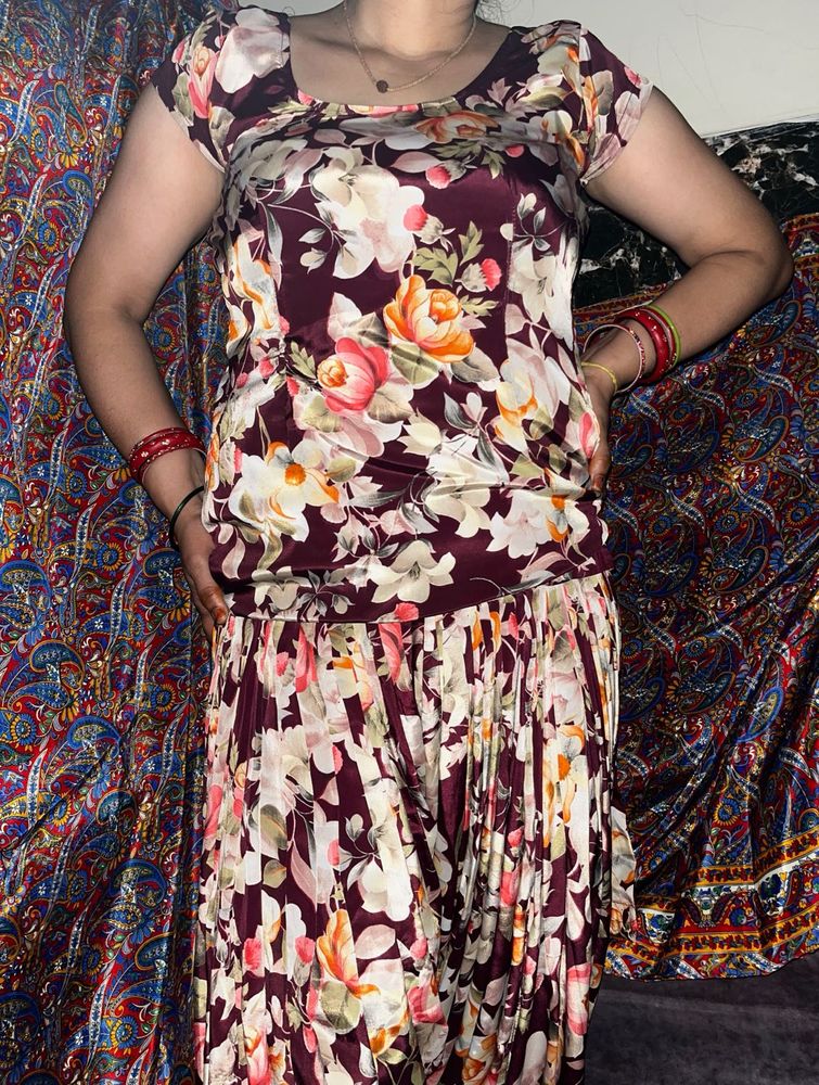 Floral Print pure crepe salwar suit