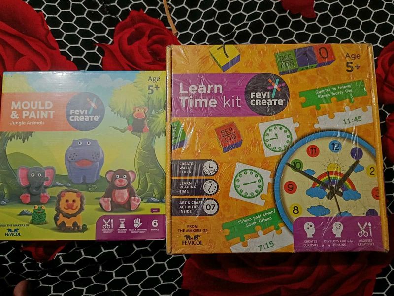 Pack Of 2, Learn Time Kit And Mould &amp; Paint...