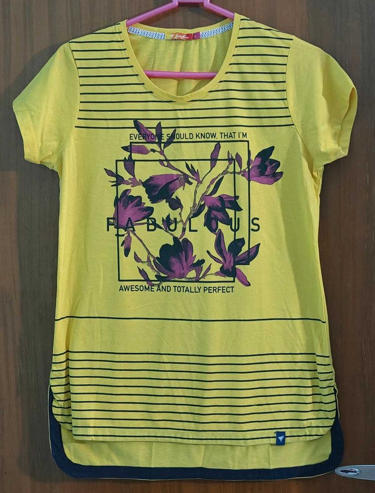 Yellow Floral Print Tee