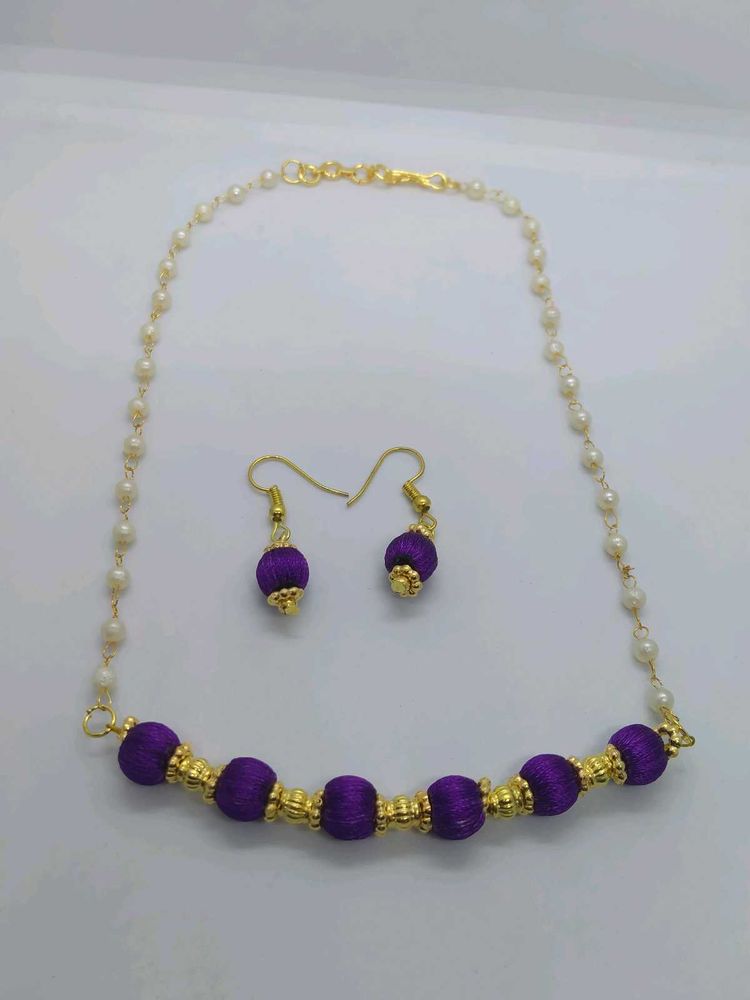 Silk Thread Necklace Set
