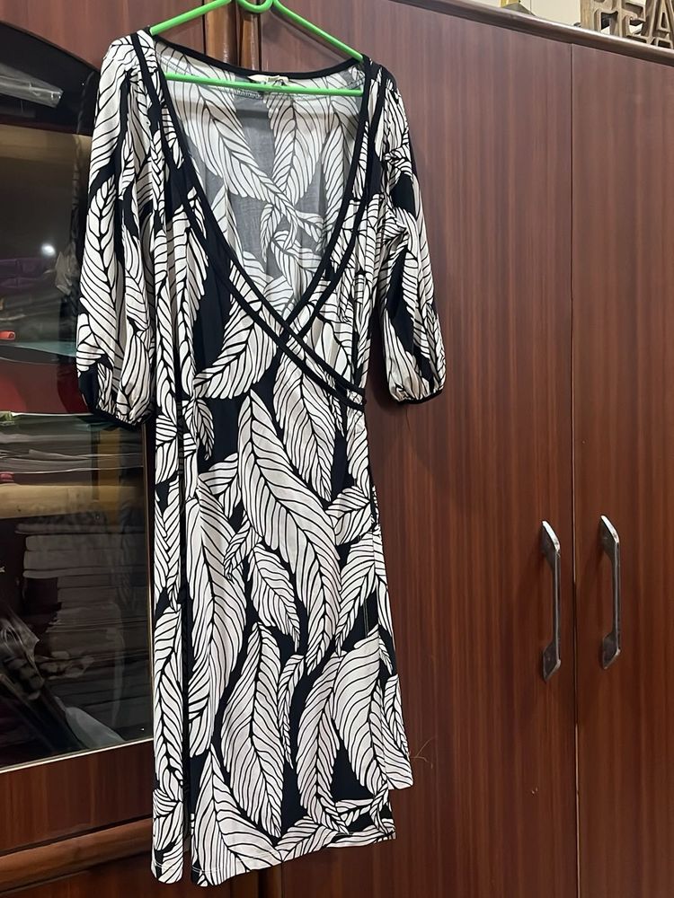 Leaf Print Casual Dress