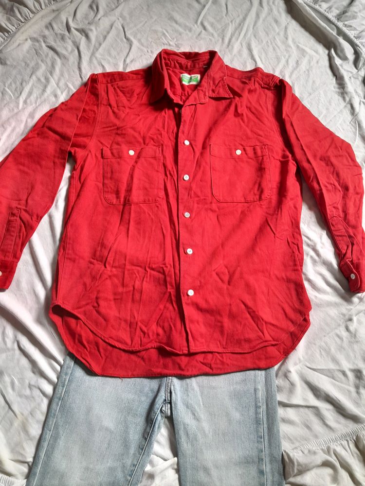 Red Denim  Shirt