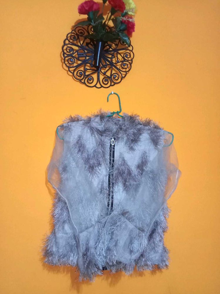 Fuzzy Sheer Vest - Unique Statement Piece