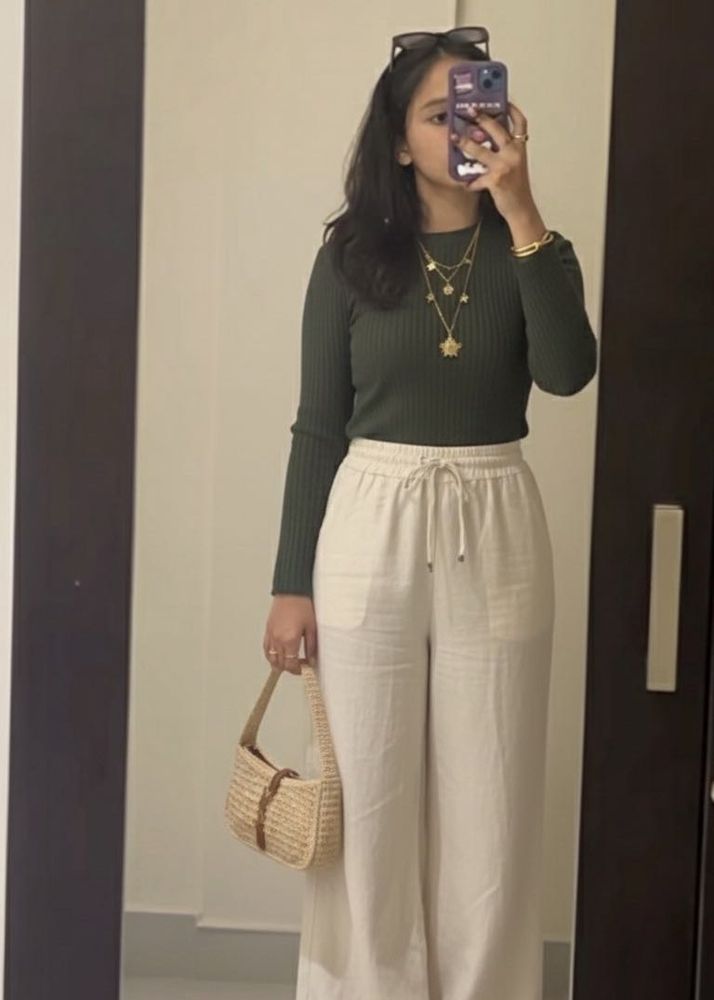 Effortless Earth Tone Ribbed Long Sleeve Top