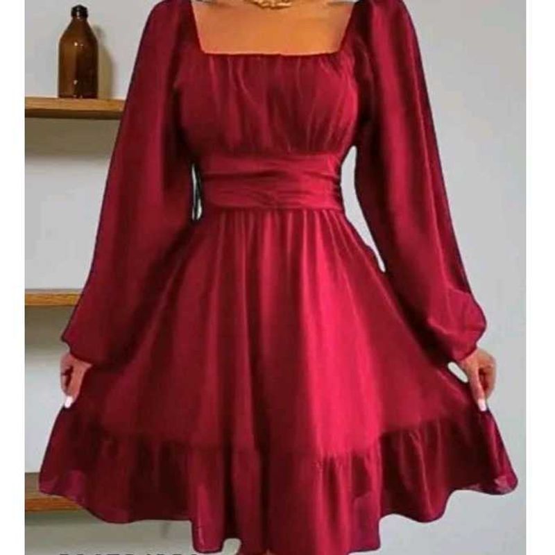 MAROON DRESS