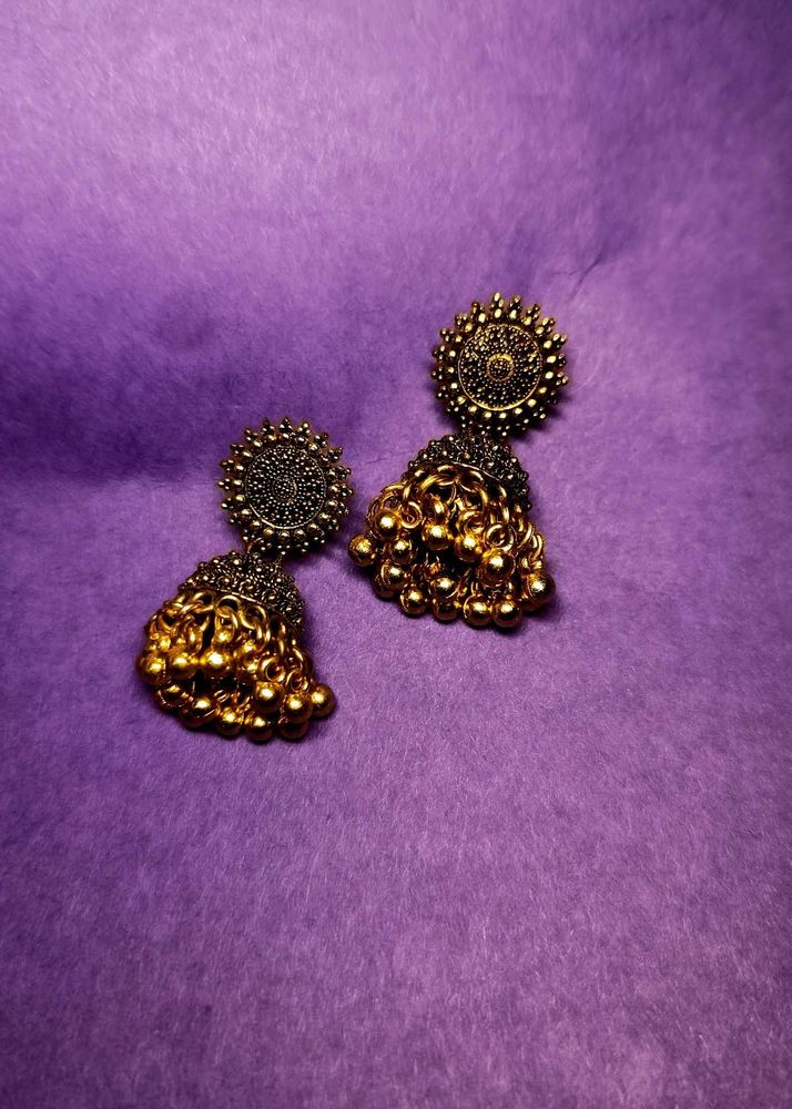 🌟 Mini Ghungroo Antique Jhumkas 🌟