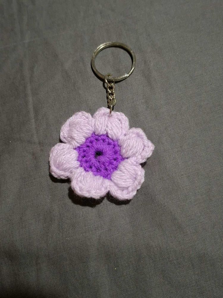 Crochet Flower Keychain
