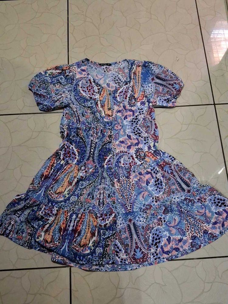Paisley Print Mini Dress