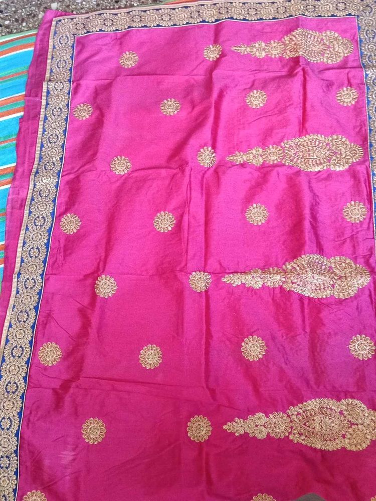 Pink Embroidered Dress Material