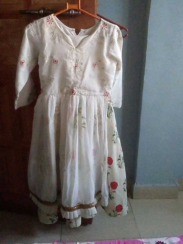 White Full Long Frock (Kids)