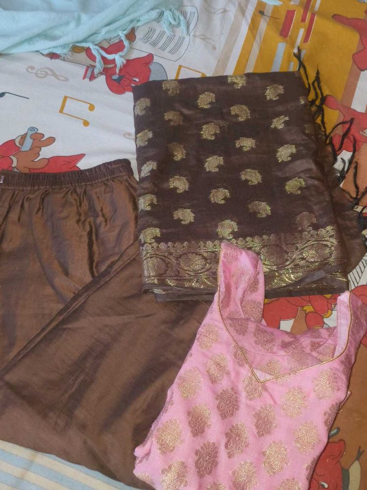 Banarsi Silk Suit With Dupatta
