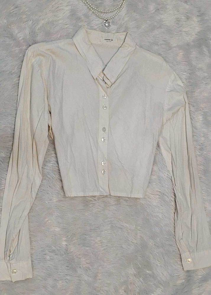 White Crop shirt