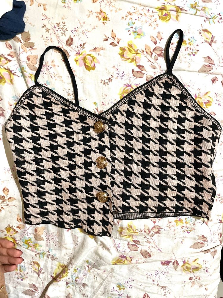 Tweeded Crop Top
