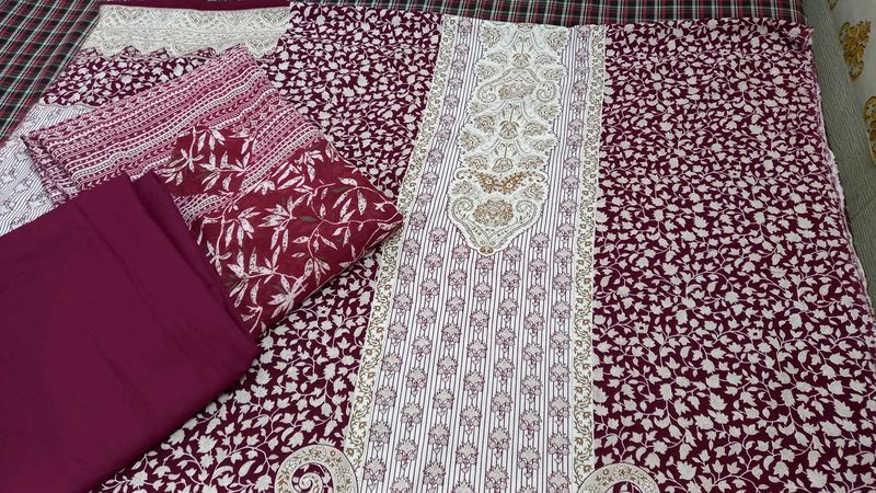 Pakistani Printed Rayon Suite With Cotton Dupatta