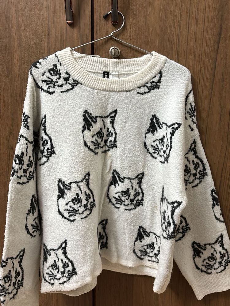 Cat Print Sweater