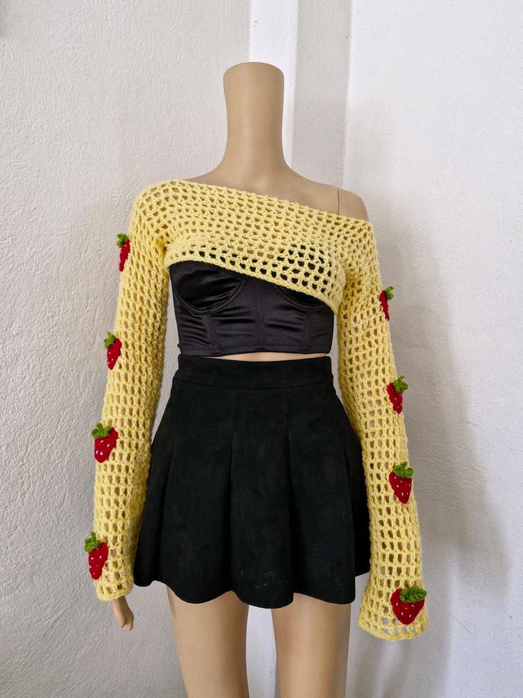 Crochet Yellow Strawberry 🍓 Bolero