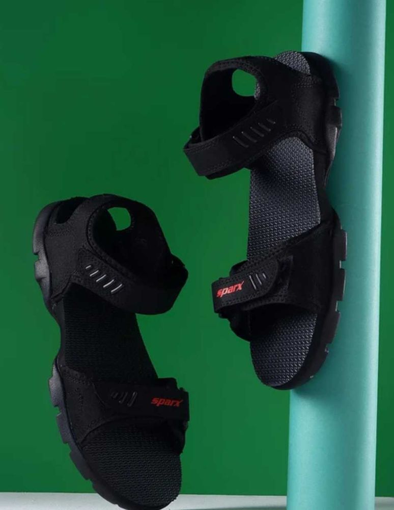 Sparx Black Sandals