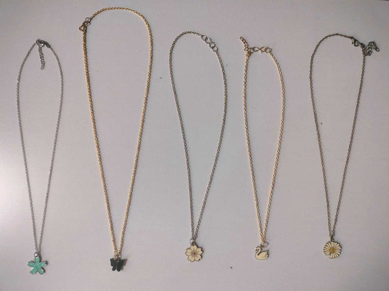Necklace Set - 5 Charm Pendants