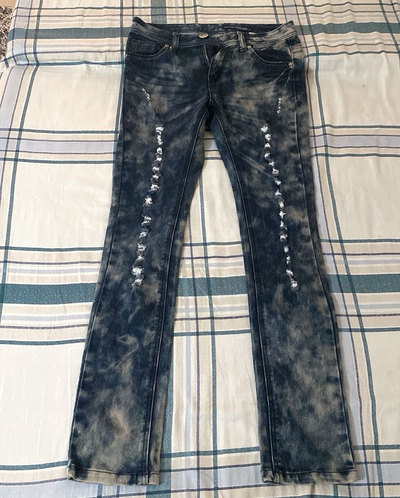 Distressed Bootcut Jeans