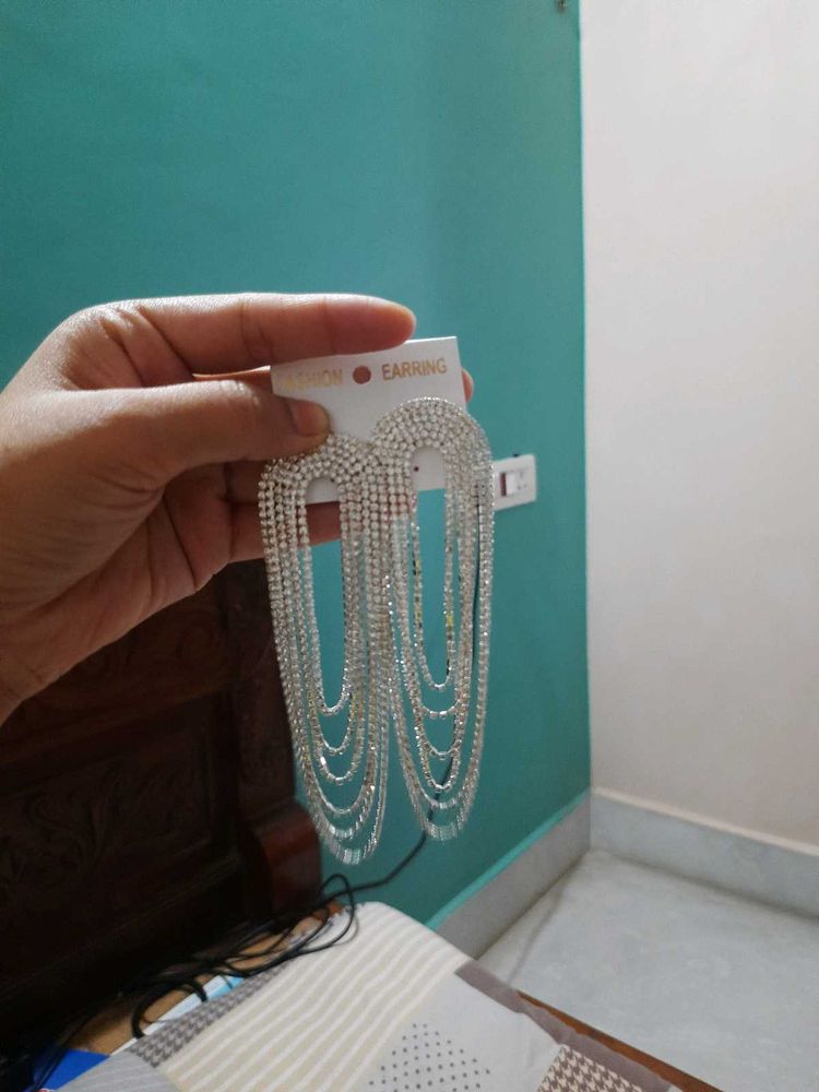 Sparkling Silver Earrings