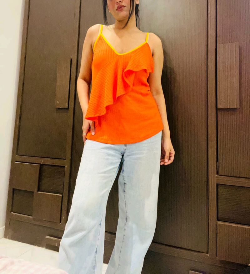 Orange Frill Designer Top