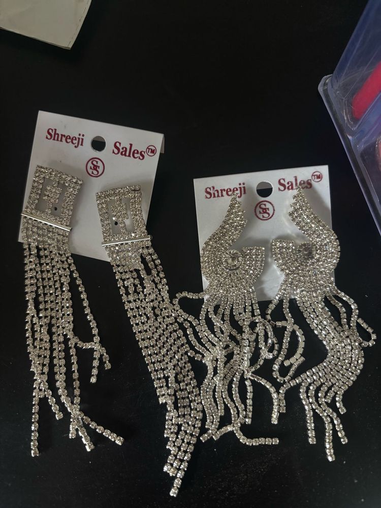 Combo Of Rhinestones Earrings