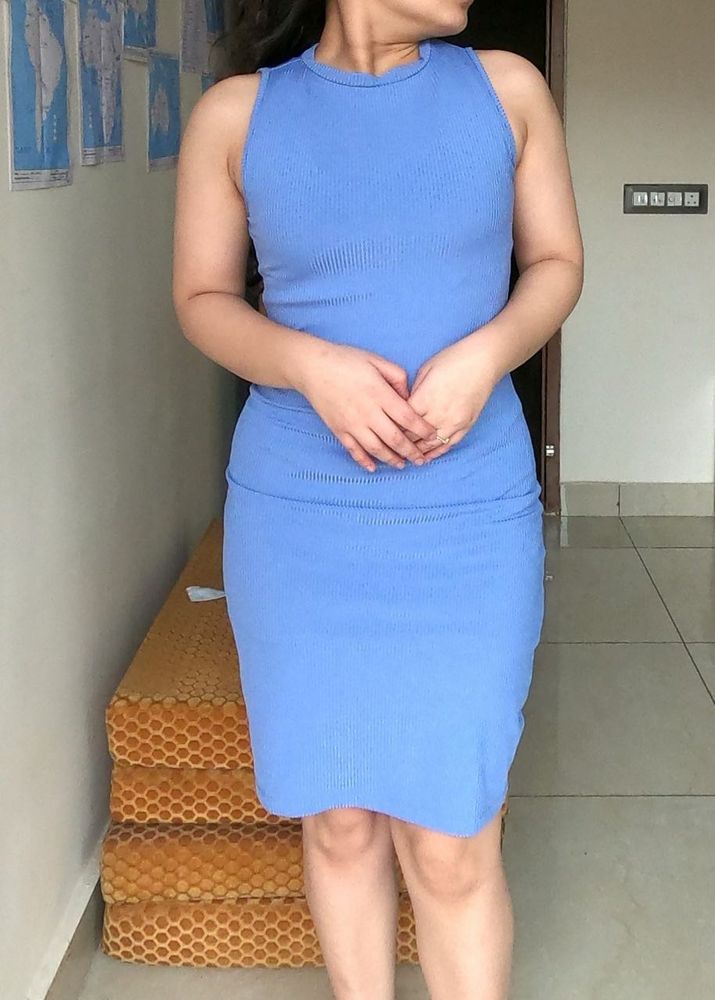 Blue Bodycon Midi Dress