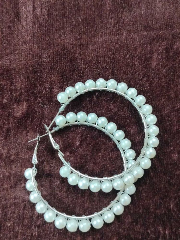 Pearl Hoop Earrings