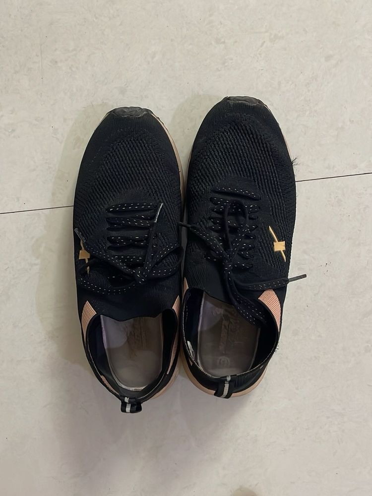 Sparx Black Sneakers