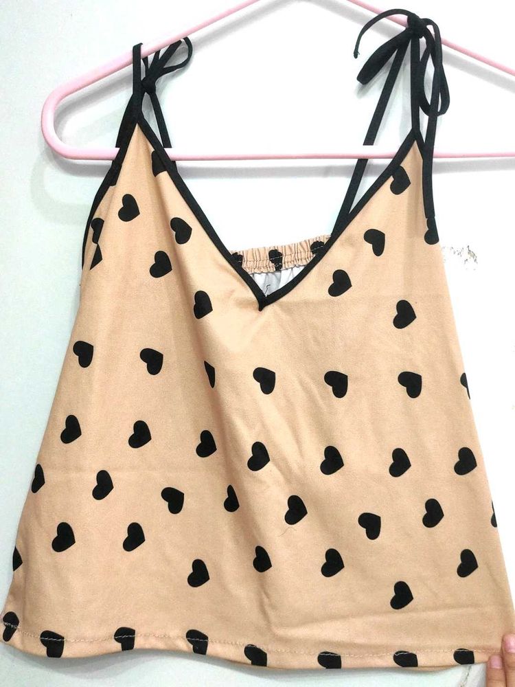 Heart Print Cami playful Top &amp; shorts