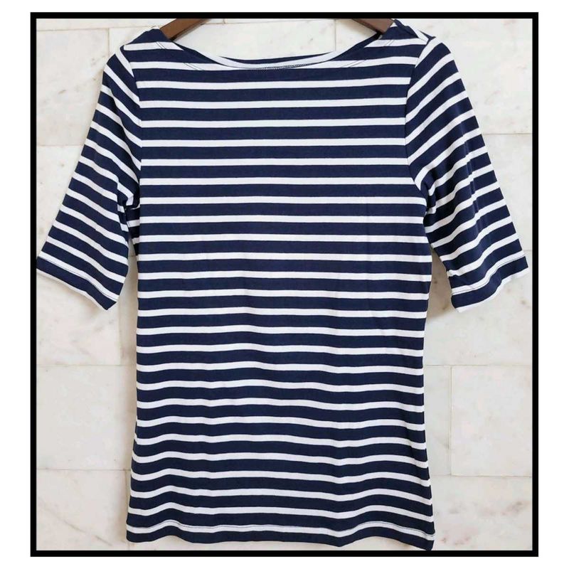 Gap Blue &amp; White Striped Top
