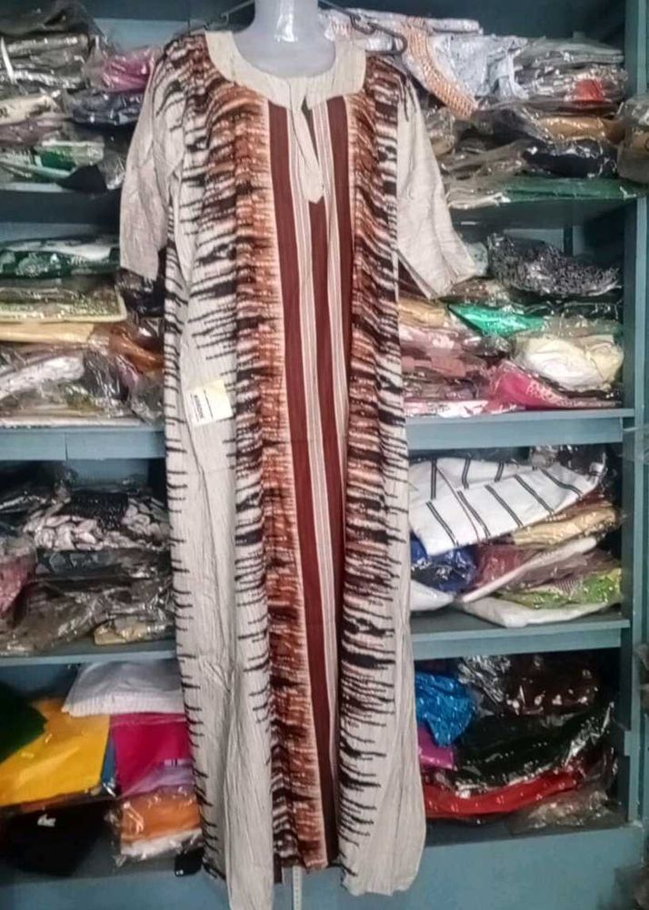 Brown &amp; Beige Printed Maxi Dress