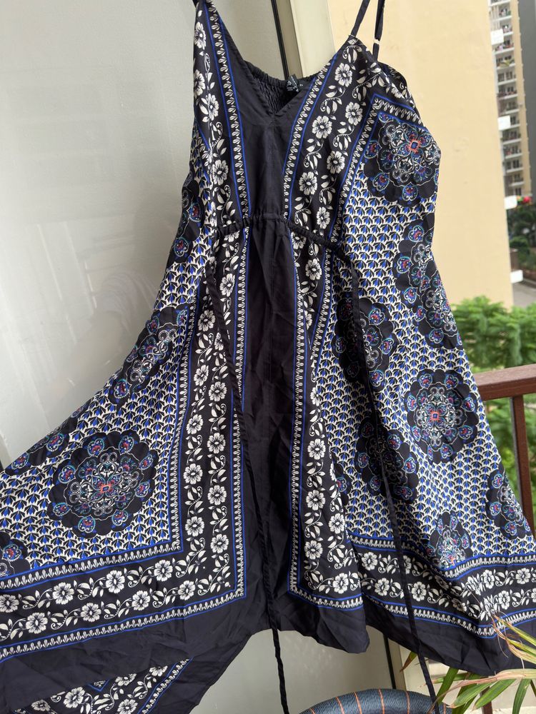 Black And Blue Sexy Dress For Woman