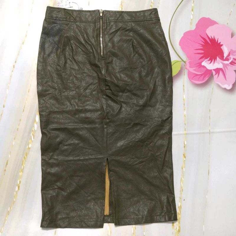 Faux Leather Pencil Skirt