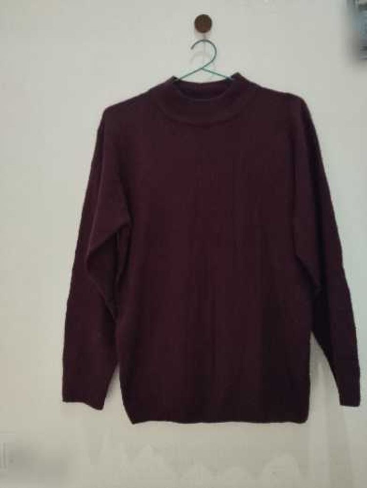 Burgundy Knit Turtleneck Sweater🎀🐥