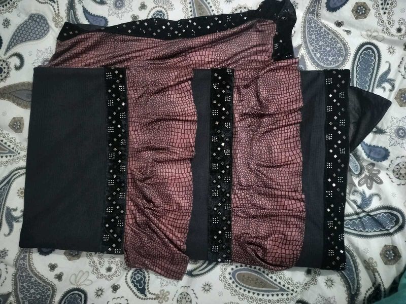 Elegant Black &amp; brown Saree