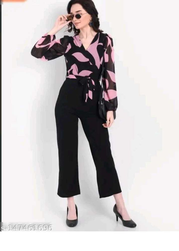 Chic Pink &amp; Black Jumpsuit👗✨🤌